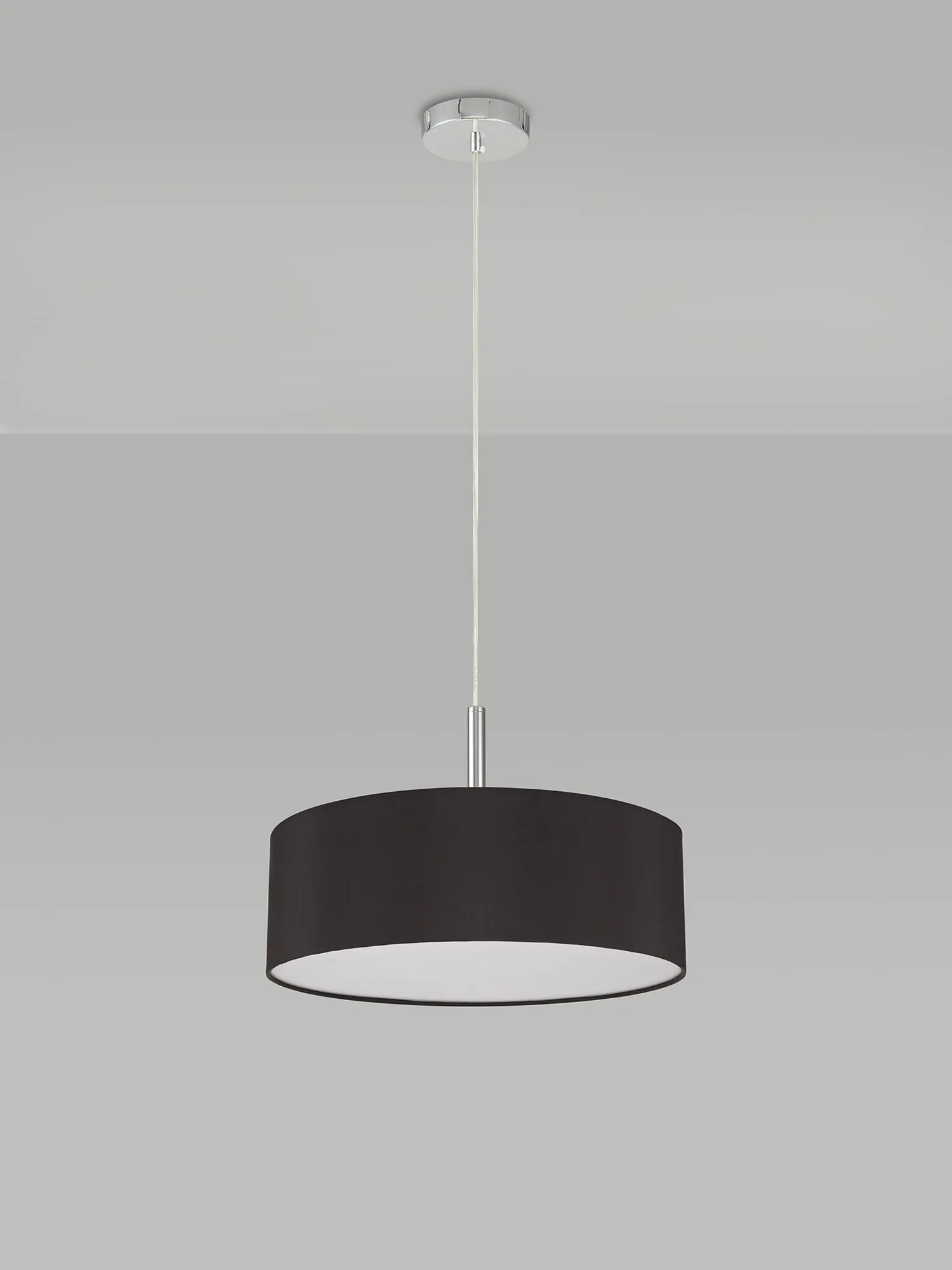 Baymont 45cm 3 Light Pendant Polished Chrome, Black/White DK0689  Deco Baymont CH BL